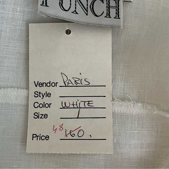 Claudio of Paris Punch Women’s Ivory Linen Blouse Crochet Detail Fr Size 1 - Picture 15 of 16